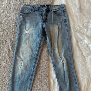 Blue straight leg jeans